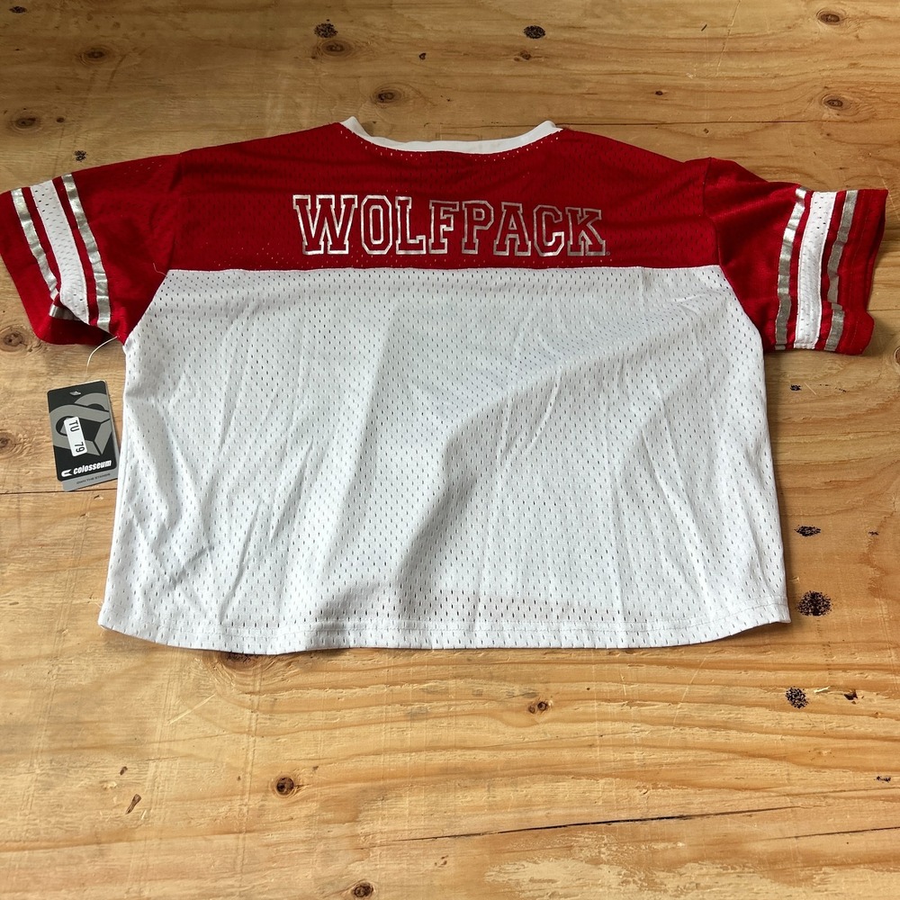 NEW NC State Wolfpack Womens Cropped Crew Jersey Large Colosseum Football Shirt - Picture 7 of 9